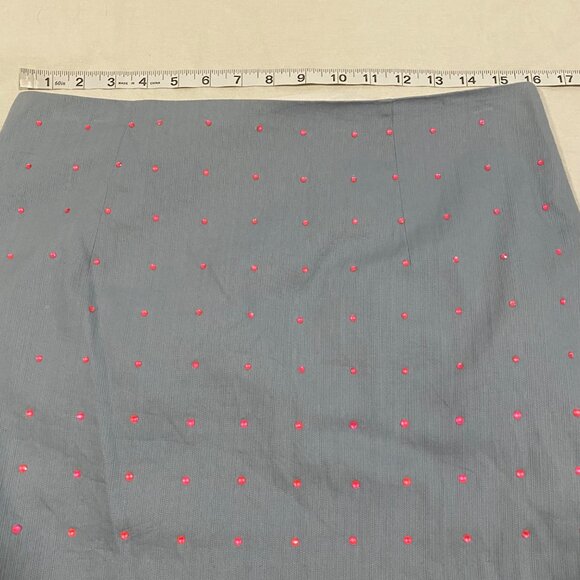 Lilly Pulitzer Blue Mini Skirt with Pink Embellished‎ Faux Crystals Size 8 - Picture 9 of 10